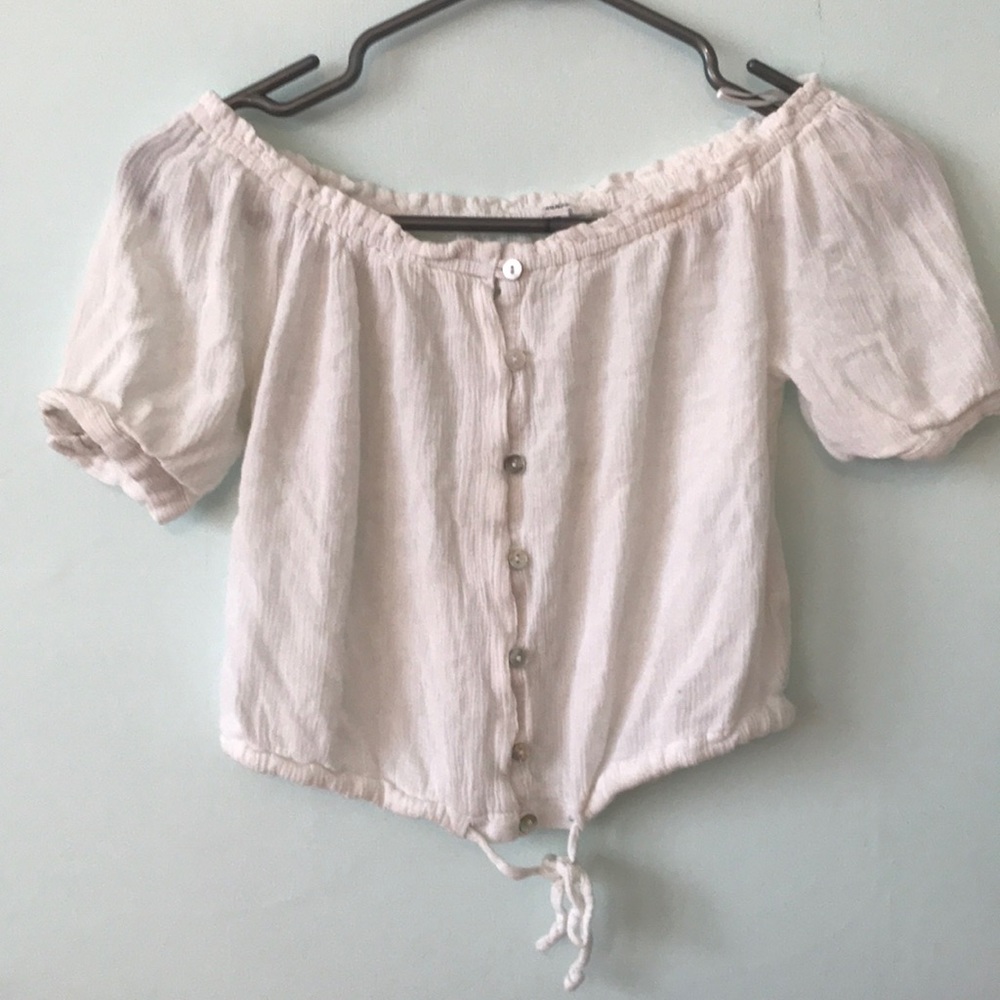 White off the shoulder crop top
